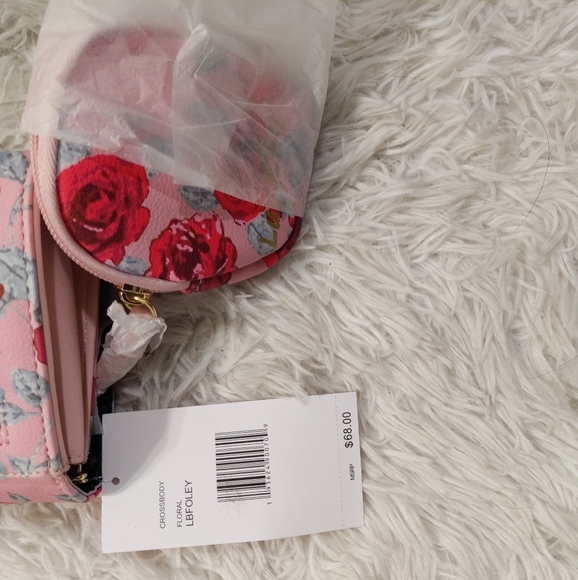NWT Luv Betsey Pink Floral Crossbody with Matching Ear Bud Case - Picture 6 of 10